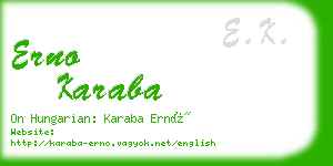 erno karaba business card